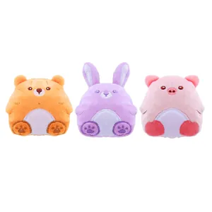 Lot de trois jouets mignons en peluche à l'herbe aux chats en forme d'animaux variés