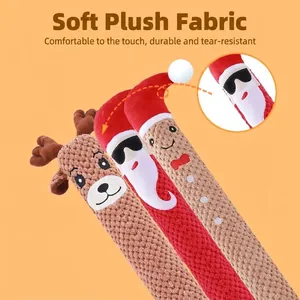 Lange Weihnachts-Plüsch-Hundespielzeuge mit Weihnachtsmann- und Rentier-Motiven