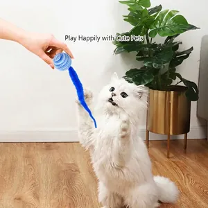 Interactive caterpillar cat toy ball with starry sky pattern for indoor pet play
