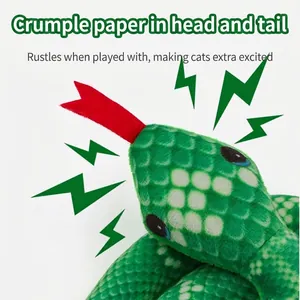 Kreatives Plüsch-Schlangenspielzeug für Katzen mit integriertem Knisterpapier