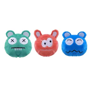 Set of three funny monster cat plush toys with catnip, soft and bite-resistant.