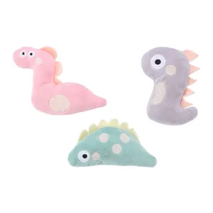 Set di tre peluche a forma di dinosauro per gatti con erba gatta per gioco attivo