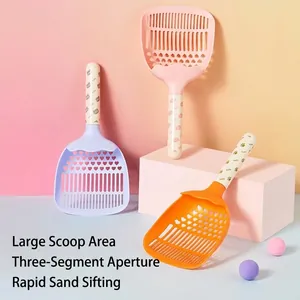 Large Cat Litter Scoop PP Plastic Durable Pet Shovel Macaron Colors With Heart Shape Filter Holes And Ergonomic Handle