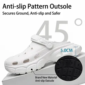 Unisex Summer Platform Hole Shoes Thick Sole Breathable Beach Sandals Fashion Outdoor Garden Clogs Two-Way Wear EVA Slides