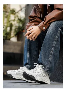 Zapatillas chunky de malla para hombre para deportes al aire libre y moda urbana