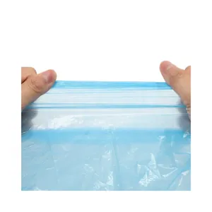 Durable blue pet waste poop bags with high stretch resistance for easy clean up