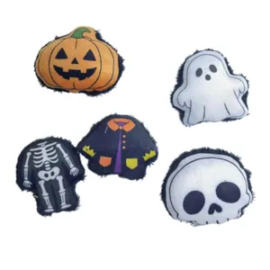 Σετ 5 λούτρινα παιχνίδια γάτας για το Halloween με κολοκύθα φάντασμα και σκελετό