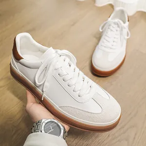 Men's Suede Casual Board Shoes Vintage Leather German Trainer Style Sneakers Breathable Fashion Walking Shoes With Gum Sole