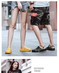 Zuecos transpirables para exteriores con suela gruesa para hombre y mujer en calle