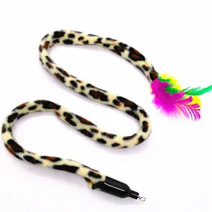 Detalle del cabezal de repuesto para juguete de gato con plumas y leopardo