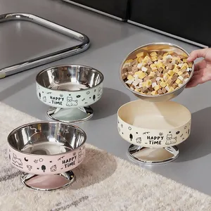Elevated stainless steel pet bowls with detachable liners for cats and dogs