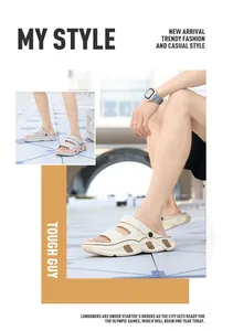 Modische Herren Sommersandalen mit rutschfesten Sohlen für Strand und Outdoor.