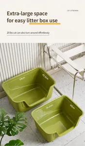 Detailed dimensions for extra large and large green cat litter boxes