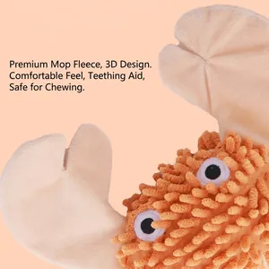 Jouet à mâcher pour chien en peluche mop en forme de homard avec texture douce