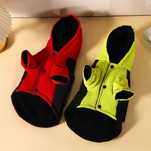 Thickened Hooded Pet Jacket For Small Dogs Windproof Dog Coat With Snap Buttons Outdoor Winter Dog Apparel Pocket Design
