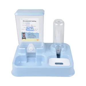 Distributeur automatique 2-en-1 de nourriture et eau pour animaux de 3100 ml bleu