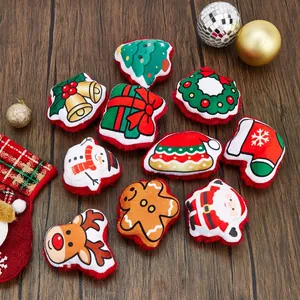Festive set of Christmas plush cat toys featuring Santa, reindeer, and tree designs