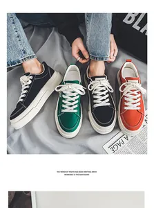 Collection of Harajuku style thick sole canvas sneakers in four trendy colors for men