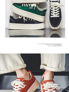 Men's Harajuku style platform canvas sneakers in multiple colors for 2024 season