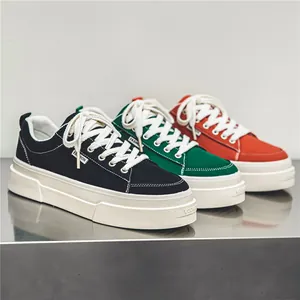 Classic Men's Harajuku style thick sole platform canvas sneakers in various colors
