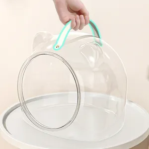 Modern transparent PET semi-enclosed cat bed space capsule with a portable handle