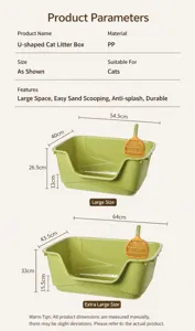 Detailed size specifications for large and extra large anti-splash cat litter boxes