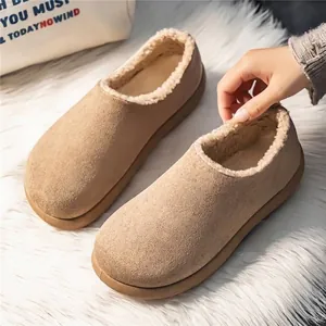 Premium men's plush fleece lined Birkenstock style clogs in tan suede for winter warmth