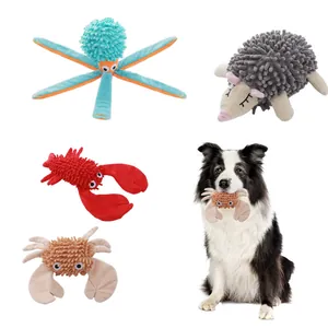 Ensemble de jouets sonores durables pour chiens en peluche chenille et pieuvre