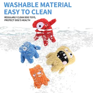 Giocattoli colorati in peluche lavabile per cani a forma di mostro, design resistente