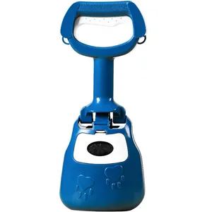 Draagbare blauwe hondenpoepschep, compacte reinigingstool voor hondenafval
