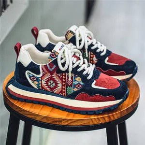 Ρετρό Ανδρικά Casual Sneakers Ethnic Γεωμετρικό Μοτίβο Σύνθεση Παπούτσια Τρεξίματος Ελαφριά Αναπνεύσιμα Χοντρή Σόλα Μόδα Αθλητικά Υποδήματα
