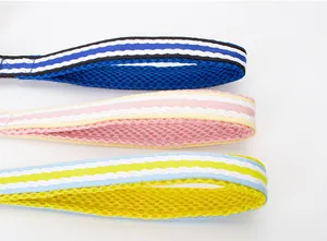 Detail shot of breathable mesh padded handles for dog leashes in three colors