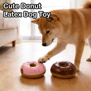Pet Dog Squeaky Toy Latex Simulation Donut Shape Molar Teeth Cleaning Toy For Small Medium Dogs Interactive Training Toy