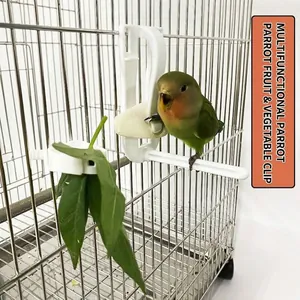 Multifunktionale Papageien Vogelkäfig Gemüse Obst Clip Kunststoff Tintenfischknochen Halter Fütterungsklammer Zubehör Für Wellensittiche Kleine Tiere