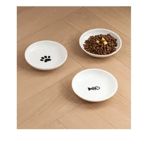 Lot de trois gamelles en céramique de 6 pouces avec motifs pattes et arêtes