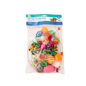 Set completo da 20 pezzi di giocattoli per gatti con topi di peluche e palline colorate