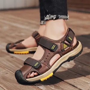 Sandalias de senderismo marrones para hombre, cómodas para el verano y la playa.