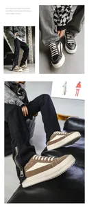 Vue détaillée de baskets en cuir tendance pour hommes dans deux coloris différents.