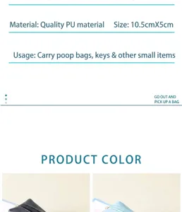Close-up of PU pet waste bag dispenser showing black and blue options