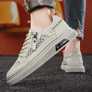 Men's breathable mesh hollow casual board shoes for summer and autumn street style