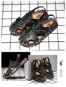 Detailansicht der geschlossenen Herren-Outdoor-Sandalen mit verstellbarem Fersenriemen