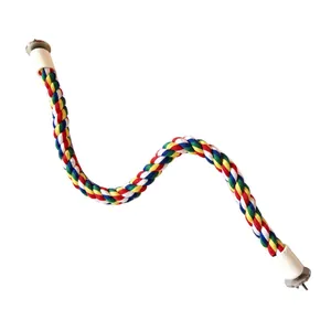 Multicolor Parrot Cotton Rope Perch Flexible Bird Standing Stick Toy For Cage Climbing Hamster Chinchilla Squirrel Accessories