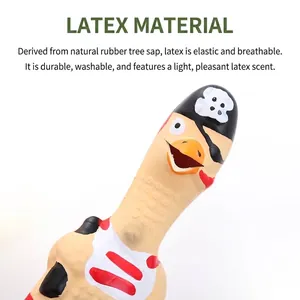 Lustiges Piraten-Quietschen-Hundespielzeug aus Latex, langlebig und bissfest.
