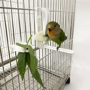Multifunktionaler Vogelkäfig-Clip für Gemüse und Sepiaschale mit Sitzstange.