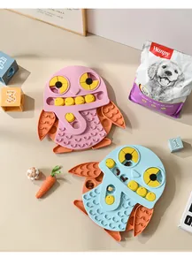 Jouet d'alimentation lent interactif pour chiens en forme de pingouin, versions rose et bleue