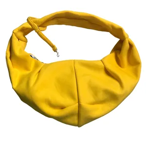 Vibrant yellow soft pet sling carrier bag for small dogs and cats outdoor travel