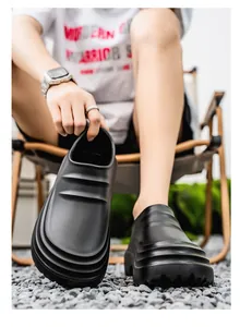 Zapatos de chef negros impermeables para cocina con suela antideslizante