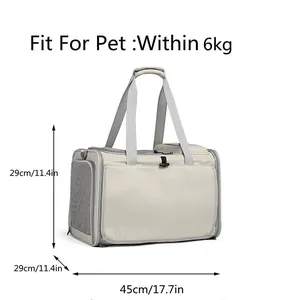 Vista detallada del bolso de transporte plegable para mascotas de 45x29x29cm y 6kg