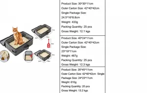 Portable gray foldable waterproof cat litter box specifications and material details