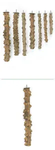 Natural prickly ash wood bird perches in different sizes with metal mounting hardware.